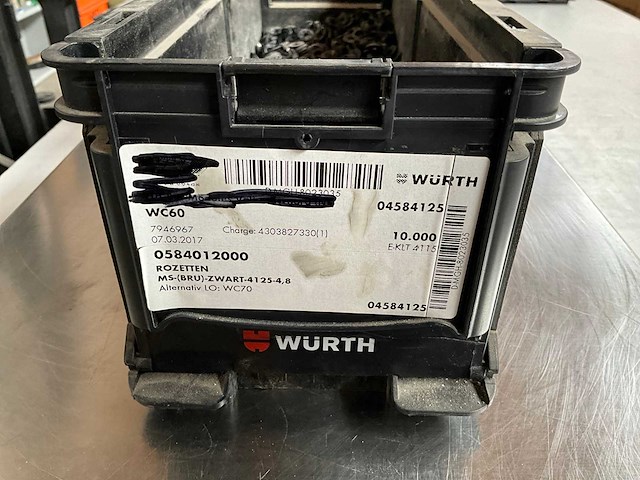 Würth 4.00kg rozetten zwart 4,8 in stapelbare bak - afbeelding 2 van  6