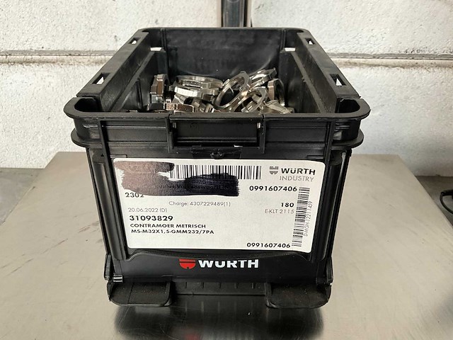 Würth 4.14 kg contramoer metrisch m32x1,5 in stapelbare bak - afbeelding 1 van  7