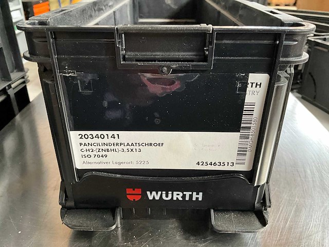 Würth 4.58kg pancilinderplaatschroef 3,5 x 13 in stapelbare bak - afbeelding 2 van  6