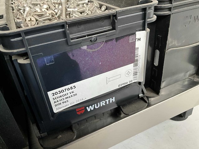 Würth 47.9kg diverse bevestigingsmaterialen in 4x stapelbare bak - afbeelding 11 van  12