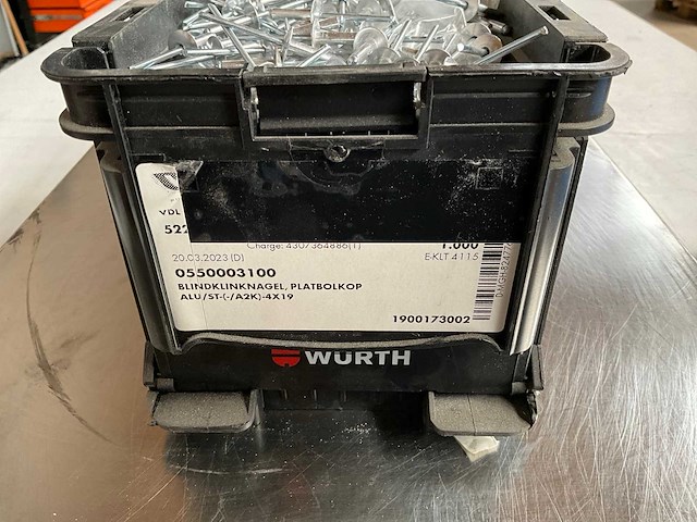 Würth 5.62kg blindklinknagel platbolkop alu 4x19 in stapelbare bak - afbeelding 2 van  6