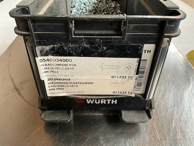 Würth 5.64kg assorti plaatschroeven in stapelbare bak - afbeelding 1 van  7
