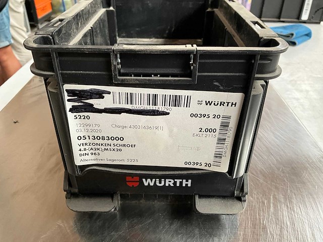 Würth 5.84kg verzonken schroef m5x20 in stapelbare bak - afbeelding 3 van  5