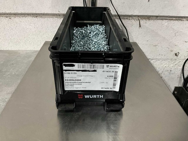 Würth 5.93 kg verzonken plaatschroef 3,5 x 25 in stapelbare bak - afbeelding 1 van  5