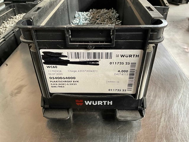 Würth 6.95kg plaatschroef bvk 3,5 x 25 in stapelbare bak - afbeelding 2 van  6