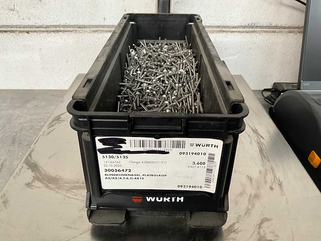 Würth 7.00 kg blindklinknagel platbolkop a2-(4,5,6,5)-4x10 in stapelbare bak - afbeelding 1 van  5