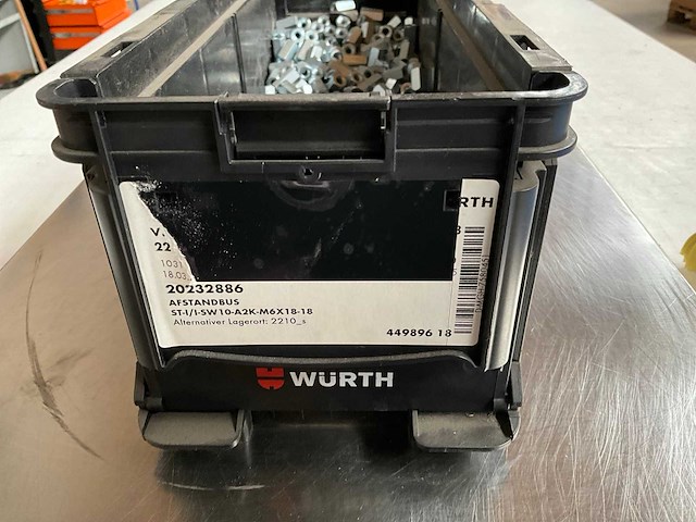 Würth 7.22kg afstandbus m6x18-18 in stapelbare bak - afbeelding 2 van  6