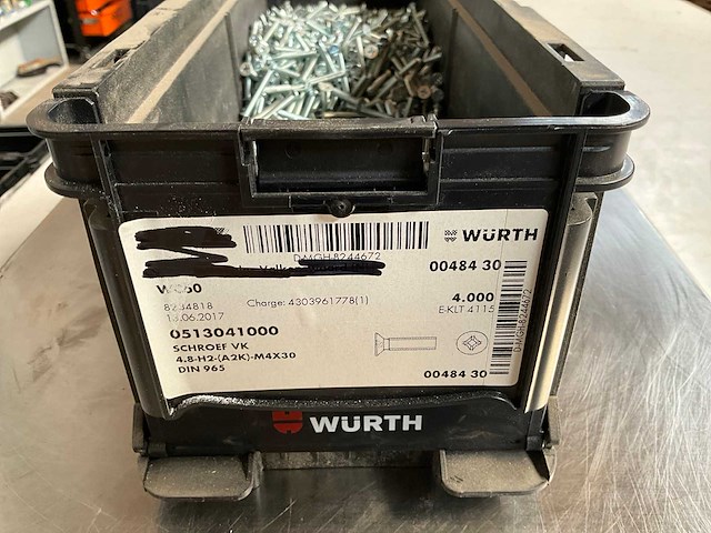 Würth 7.25kg schroef verzonken kop m4x30 in stapelbare bak - afbeelding 2 van  6