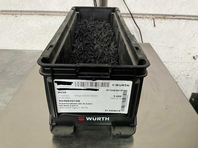 Würth 7.49 kg plaatschroef lbk met flens 4,8 x 19 in stapelbare bak - afbeelding 1 van  5