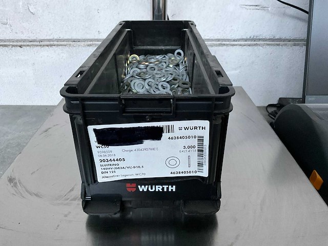 Würth 7.69 kg sluitring d10,5 in stapelbare bak - afbeelding 1 van  5