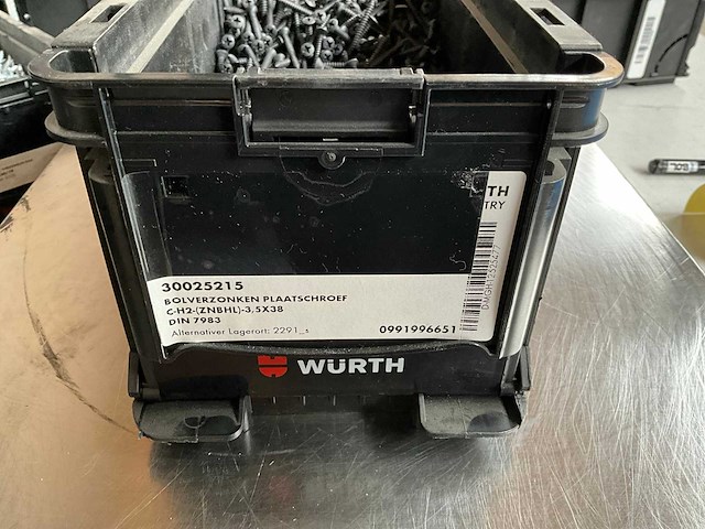 Würth 7.87kg bolverzonken plaatschroef 3,8x38 in stapelbare bak - afbeelding 2 van  6