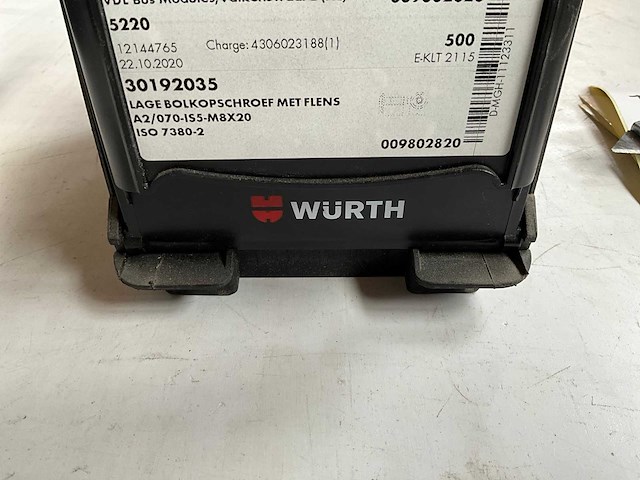 Würth 8.22kg lage bolkopschroef met flens m8x20 in stapelbare bak - afbeelding 2 van  6