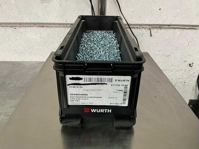 Würth 8.53 kg bolverzonken plaatschroef 3,5 x 19 in stapelbare bak - afbeelding 1 van  5