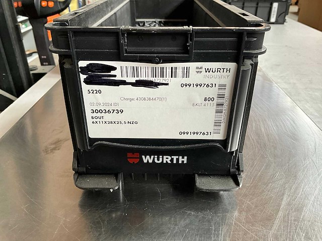 Würth 9.26kg bout 6x11x28x25,5 nzg in stapelbare bak - afbeelding 2 van  6