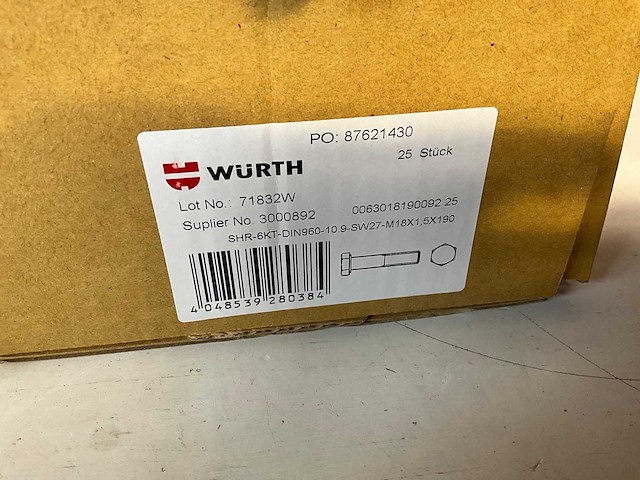 Würth cilinderkopschroef m18 x 1,5 x 190 (250x) - afbeelding 6 van  6