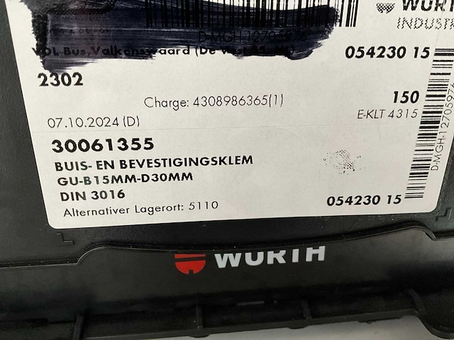 Würth diverse maten buis- en bevestigingsklem - afbeelding 2 van  8