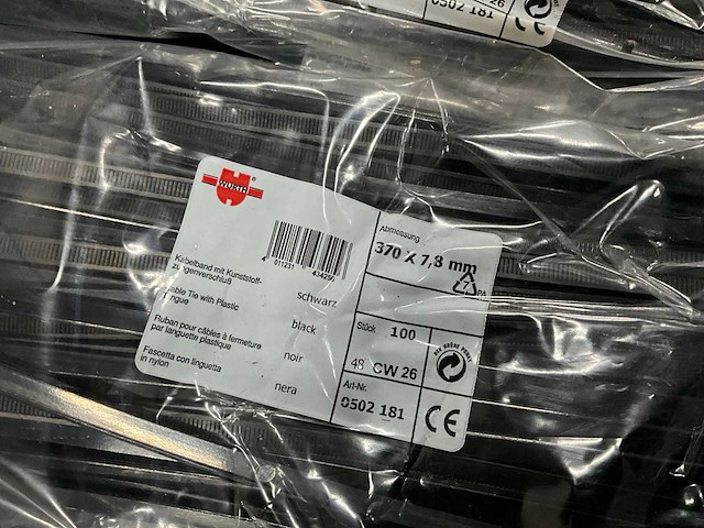 Würth kabelband 370 x 7,8 mm 100 stuks (10x) - afbeelding 2 van  2