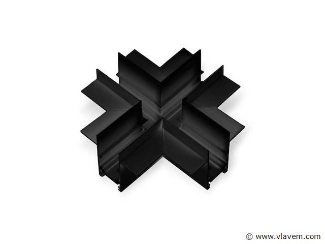 X-connector voor inbouw magnetische rails 20 mm - horizontaal (x4) - afbeelding 1 van  4