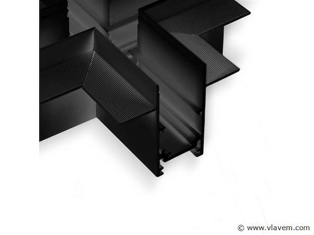 X-connector voor inbouw magnetische rails 20 mm - horizontaal (x4) - afbeelding 2 van  4