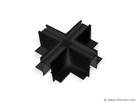 X-connector voor inbouw magnetische rails 20 mm - horizontaal (x4) - afbeelding 3 van  4