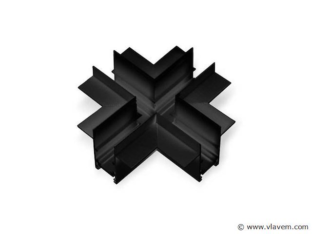 X-connector voor inbouw magnetische rails 20 mm - horizontaal (x4) - afbeelding 1 van  4