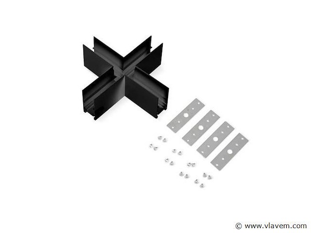 X connector voor magnetische opbouwrails 20 mm . horizontaal (x4) - afbeelding 3 van  4