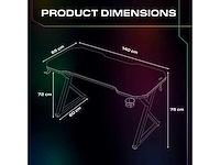 X rocker pulsar max rgb gamingbureau met led-verlichting - afbeelding 2 van  8