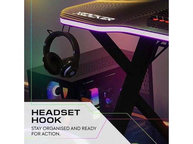 X rocker pulsar max rgb gamingbureau met led-verlichting - afbeelding 6 van  8