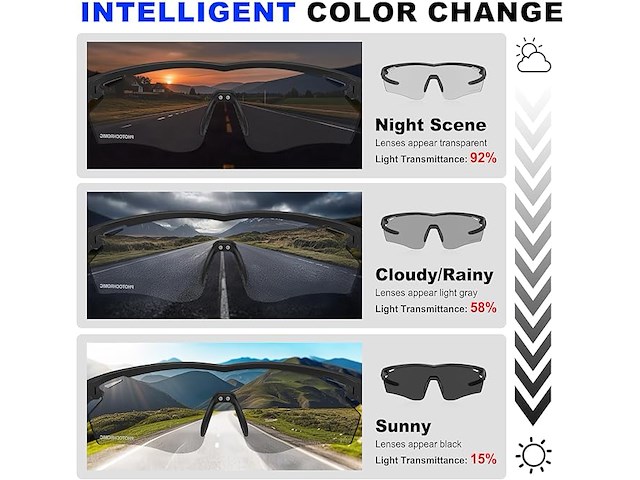 X-tiger photochrome uv400 fietsbril - afbeelding 2 van  3