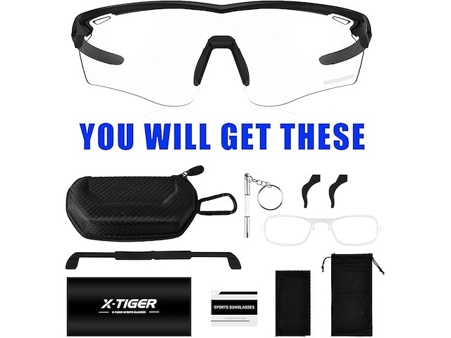 X-tiger photochrome uv400 fietsbril - afbeelding 3 van  3