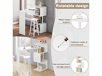 (x2) draaiende bartafel met 3 planken, metalen en mdf bistrotafel - afbeelding 4 van  8