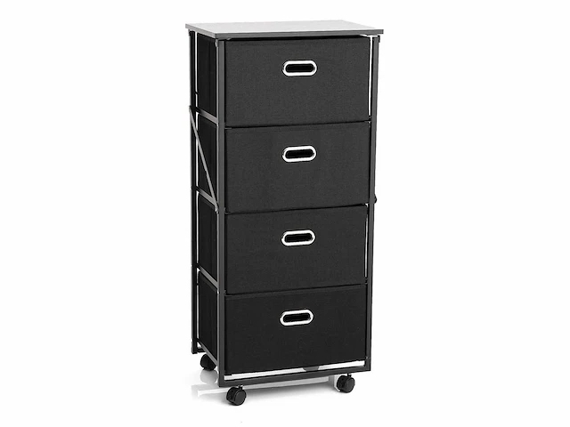 (x2) fold-it mobiele plankwinkelwagen, universeel, met 4 stoffen dozen - afbeelding 1 van  3