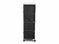 (x2) fold-it mobiele plankwinkelwagen, universeel, met 4 stoffen dozen - afbeelding 2 van  3