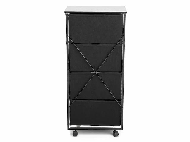 (x2) fold-it mobiele plankwinkelwagen, universeel, met 4 stoffen dozen - afbeelding 3 van  3