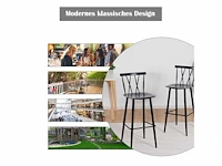 (x2) moderne metalen barkruk met rugleuning - afbeelding 3 van  4