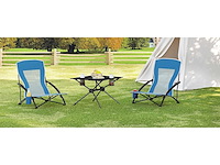 (x2) oxford 600d klapbare strandstoel – opvouwbaar, lichtgewicht, met bekerhouder - afbeelding 1 van  5