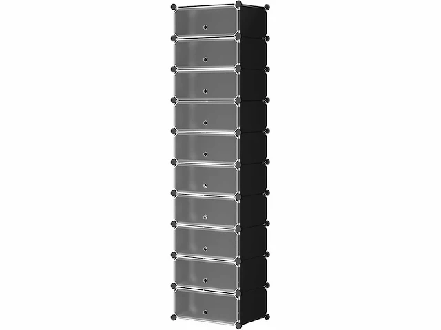 (x2) plastic schoenenkast gemaakt van modules met deur - afbeelding 6 van  6