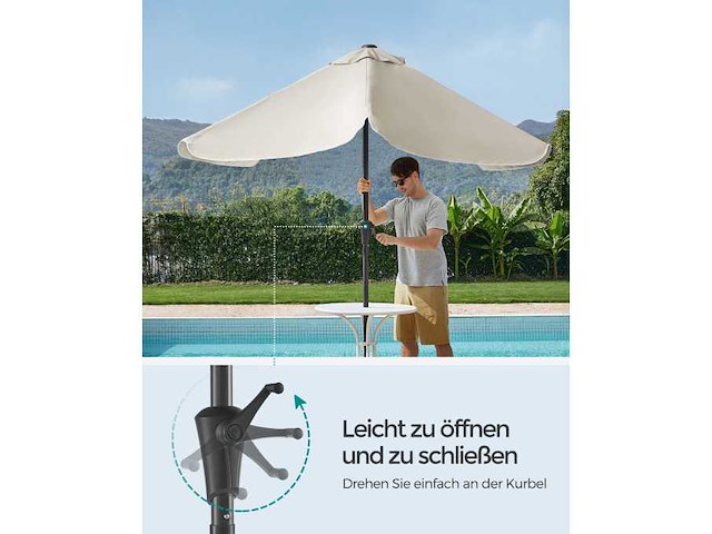 (x2) rechthoekige parasol 200 x 150 cm - afbeelding 2 van  5
