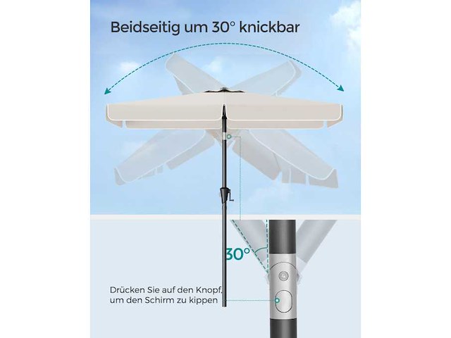 (x2) rechthoekige parasol 200 x 150 cm - afbeelding 3 van  5