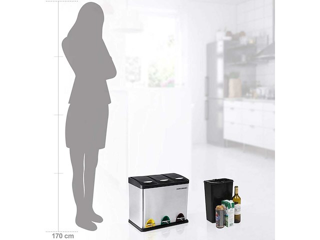 (x2) recyclebak, 3-in-1 pedaalbak - afbeelding 5 van  6