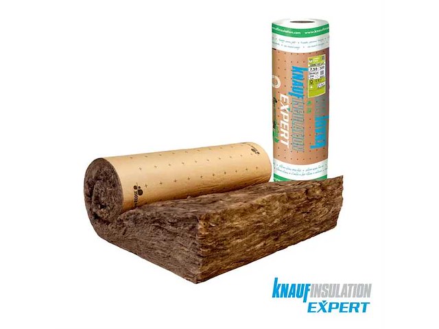 (x2) rol glaswolvuller 040 kraft, ep.300mm, 2,6x1,2m knauf - afbeelding 1 van  3