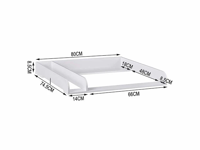 (x2) schoonmaaktafel voor ladekast, accessoires voor commode, mdf, wit - afbeelding 3 van  5