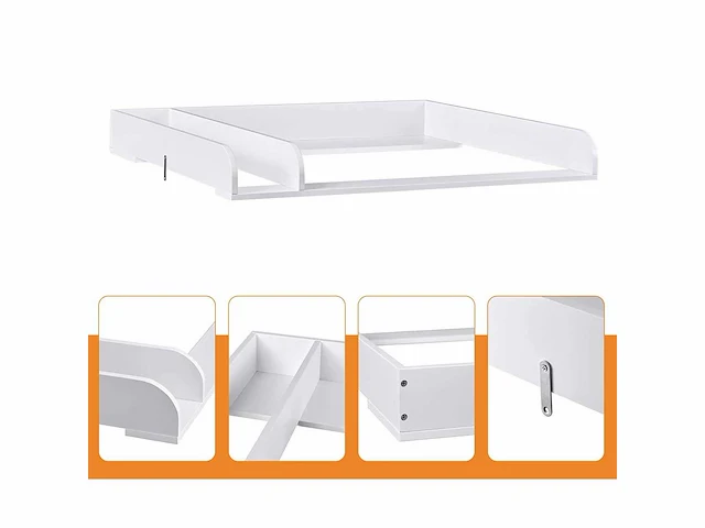 (x2) schoonmaaktafel voor ladekast, accessoires voor commode, mdf, wit - afbeelding 4 van  5