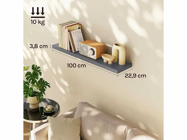 (x2) wandplank, drijvende plank - 100 cm - afbeelding 3 van  6