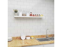 (x2) wandplank, zwevend, voor cd/dvd en boek, hout, glanzend wit - 110cm - afbeelding 1 van  3