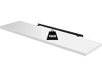 (x2) wandplank, zwevend, voor cd/dvd en boek, hout, glanzend wit - 110cm - afbeelding 3 van  3