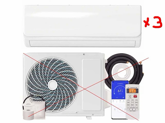 (x3) mini split 9000 btu, inverter airconditioner - afbeelding 2 van  6