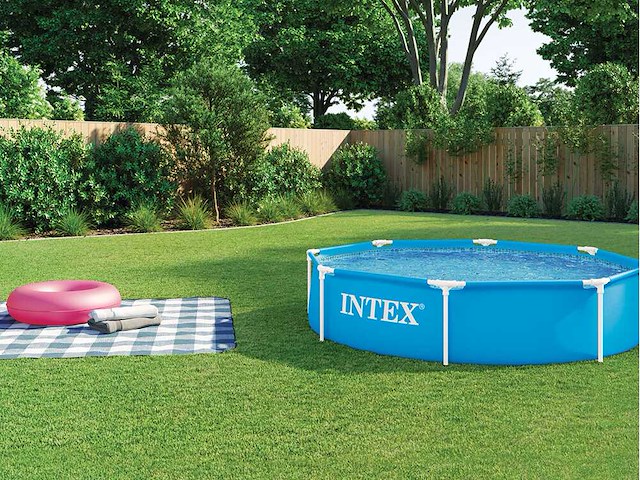 (x3) ronde buisvormige metalen poel ø2,44x0,51m intex - afbeelding 1 van  6