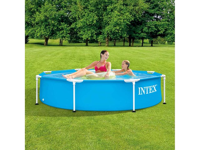 (x3) ronde buisvormige metalen poel ø2,44x0,51m intex - afbeelding 4 van  6