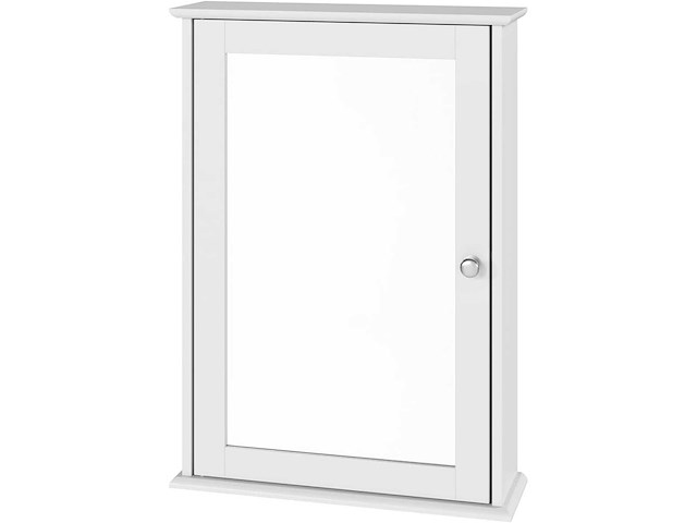 (x3) spiegelkast, met spiegeldeur, verstelbare plank, wit - afbeelding 2 van  5